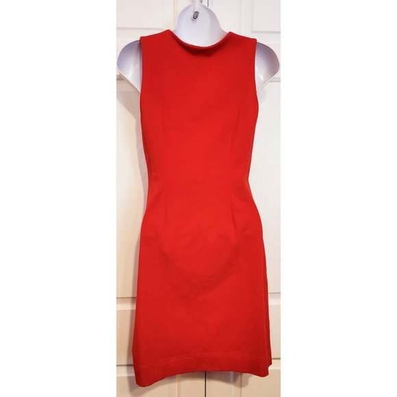 Boston Proper Red Bodycon Dress Size 4 Womens Sleeveless Beaded Neck Detail - Picture 6 of 6